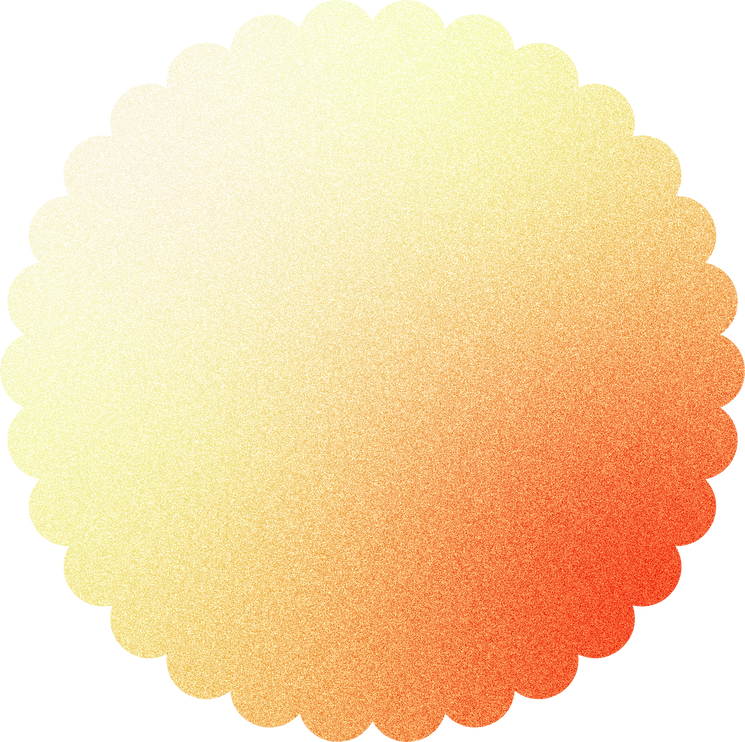 Grainy Gradient Buildable Brutalist Scalloped Circle Shape