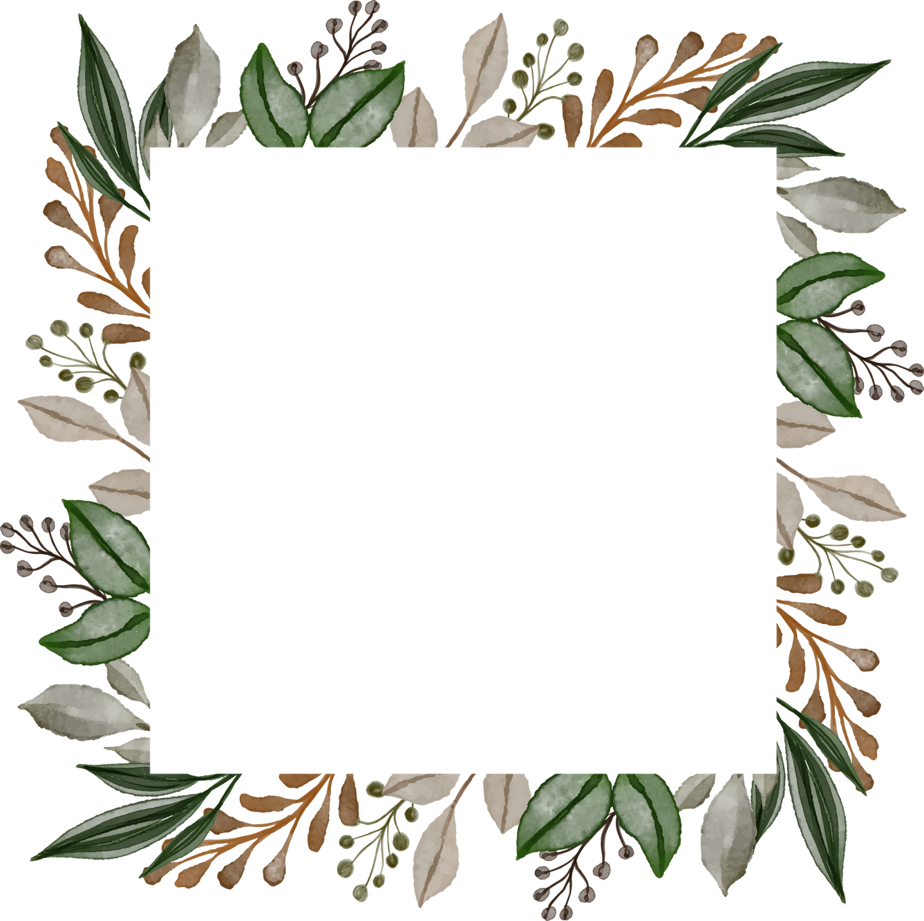 brown floral frame